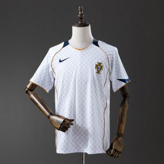 Portugal EM 2004 Bortatröja Retro Herr Fotbollströja