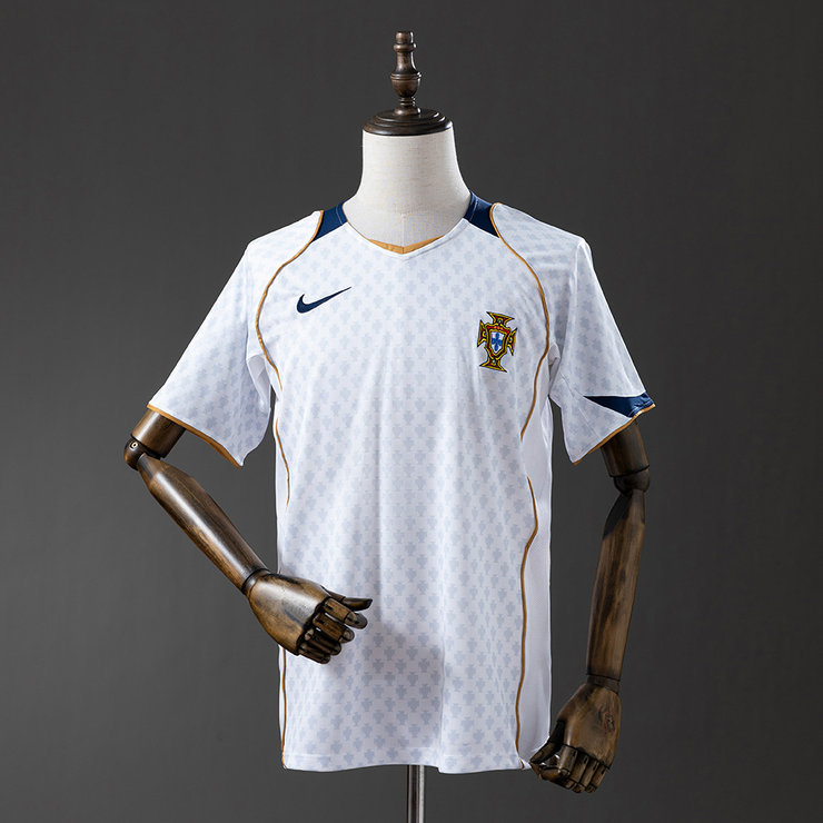 Portugal EM 2004 Bortatröja Retro Herr Fotbollströja