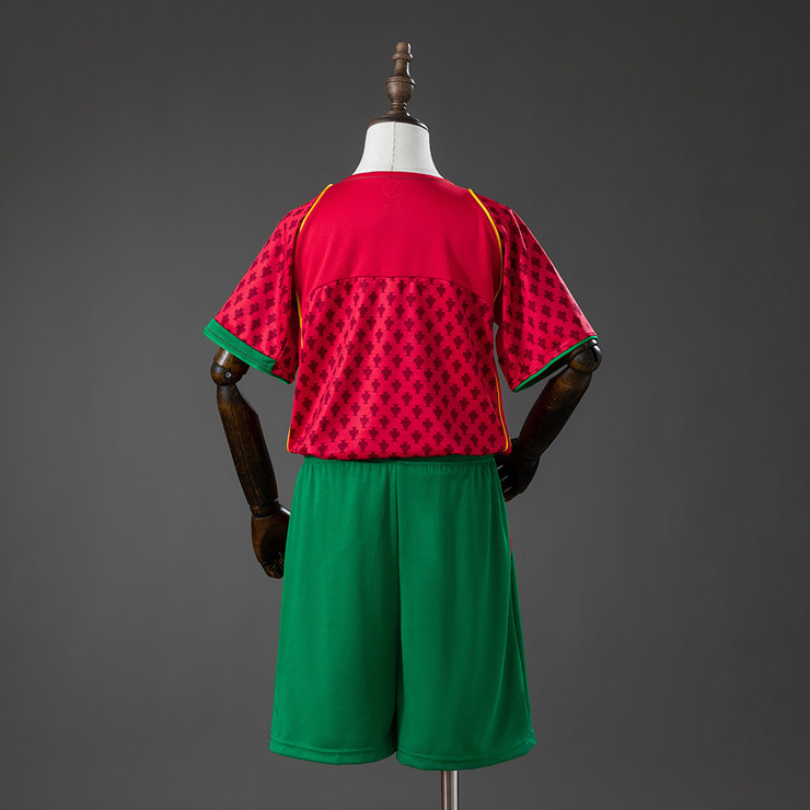 Portugal EM 2004 Hemmatröja Retro Barn Fotbollsställ