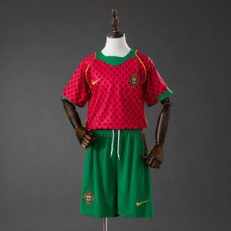Portugal EM 2004 Hemmatröja Retro Barn Fotbollsställ