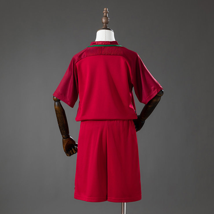 Portugal EM 2016 Hemmatröja Retro Barn Fotbollsställ