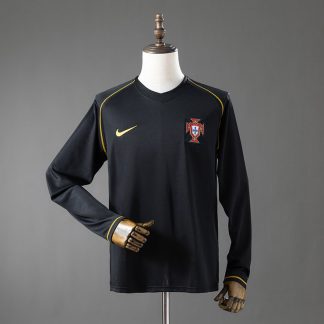 Portugal VM 2006 Bortatröja Långärmad Retro Herr Fotbollströja