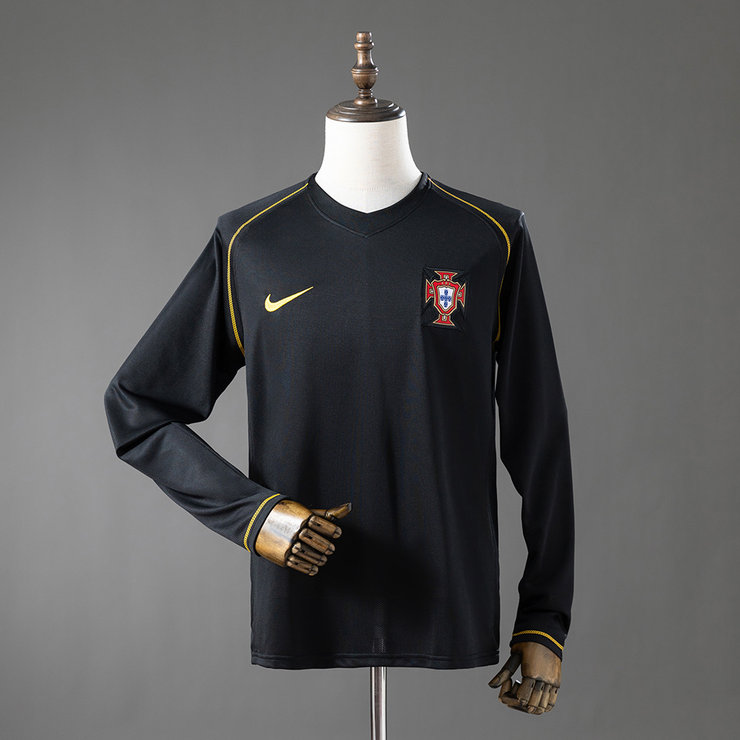 Portugal VM 2006 Bortatröja Långärmad Retro Herr Fotbollströja
