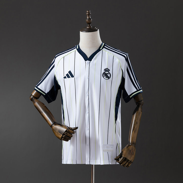 Real Madrid 2025/26 Baseballtröja US Pack Vit Herr