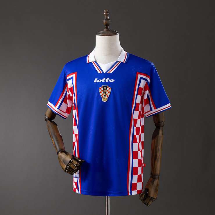 Retro Kroatien 1998 Bortatröja Herr Fotbollströja
