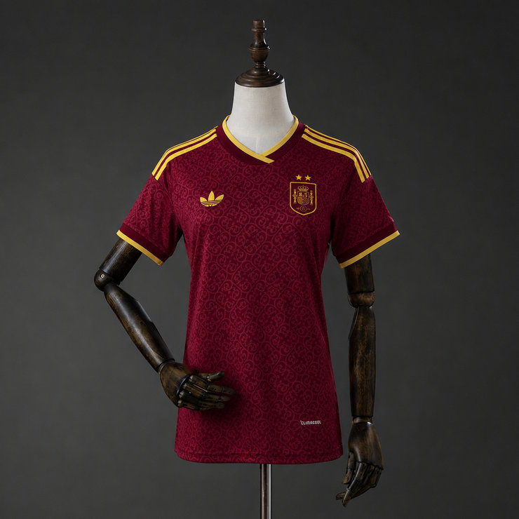 Spanien VM 2026 Två Stjärnor Vinröd Specialutgåva Dam Fotbollströja