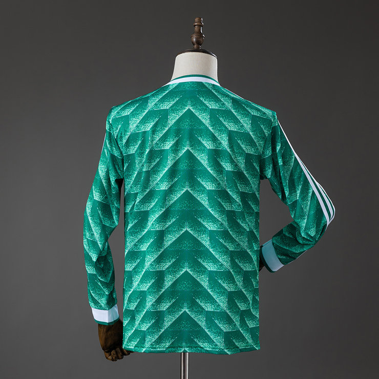 Tyskland VM 1990 Bortatröja Retro Långärmad Herr Fotbollströja