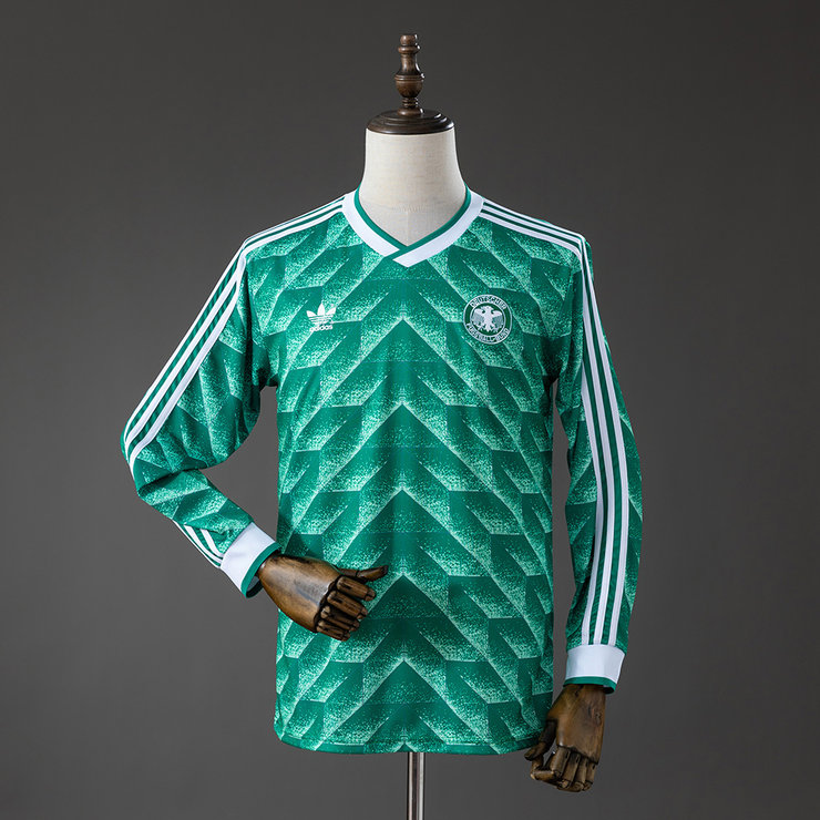 Tyskland VM 1990 Bortatröja Retro Långärmad Herr Fotbollströja