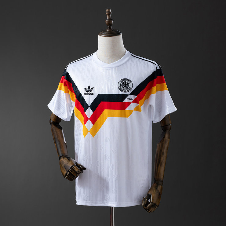 Tyskland VM 1990 Hemmatröja Retro Herr Fotbollströja