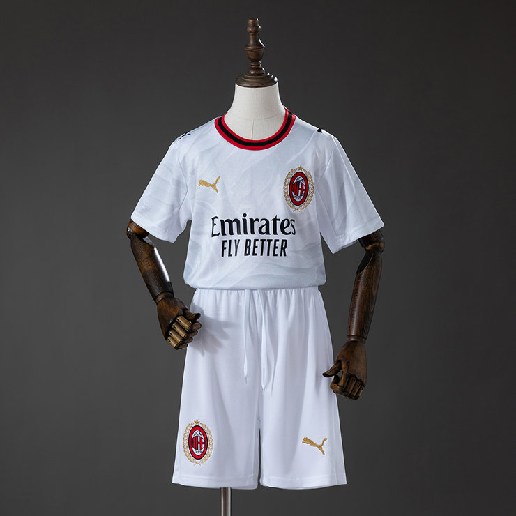 AC Milan 2026/27 Bortaställ Barn Vit Kortärmad med Shorts