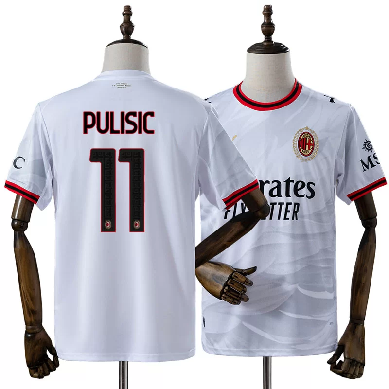 AC Milan 2026/27 Christian Pulisic 11 Bortatröja Herr Vit Fotbollströja