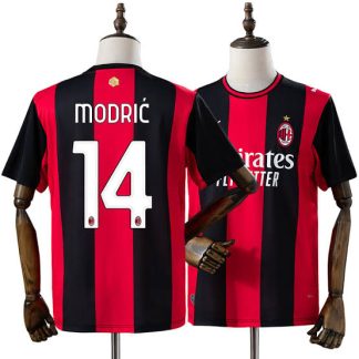 AC Milan 2026/27 Luka Modrić 14 Hemmatröja Herr Röd Svart Fotbollströja