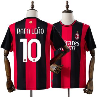 AC Milan 2026/27 Rafael Leão 10 Hemmatröja Herr Röd Svart Fotbollströja