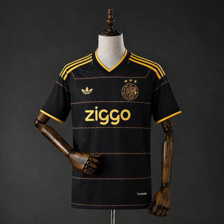 Ajax 2026/27 Bortatröja Herr Svart Kortärmad Fotbollströja