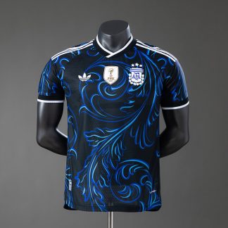 Argentina VM 2026 Bortatröja Herr Svart och Blå Spelarversion Fotbollströja