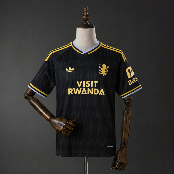 Aston Villa 2026/27 Bortatröja Herr Svart Fotbollströja