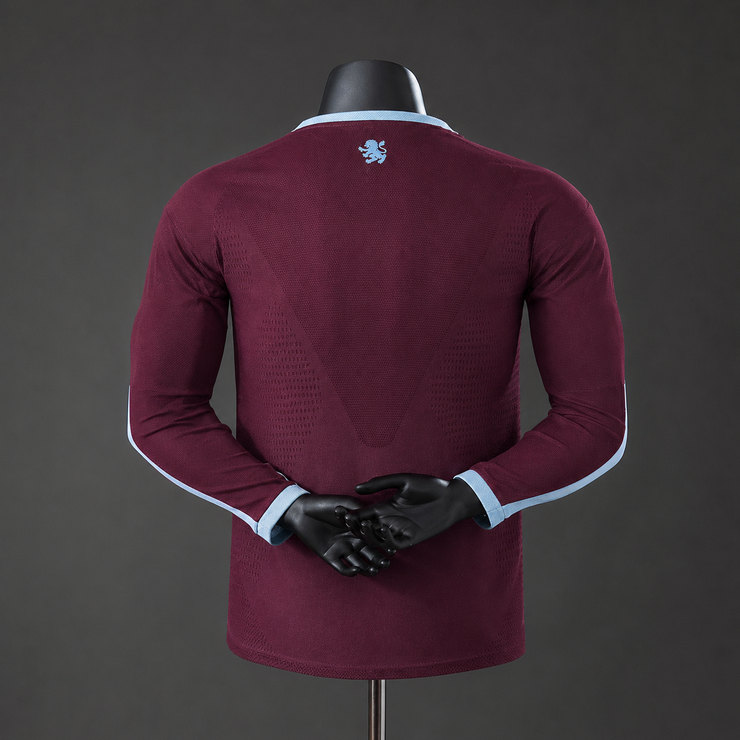 Aston Villa 2026/27 Hemmatröja Spelarversion Herr Vinröd Långärmad Fotbollströja