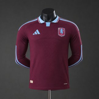 Aston Villa 2026/27 Hemmatröja Spelarversion Herr Vinröd Långärmad Fotbollströja