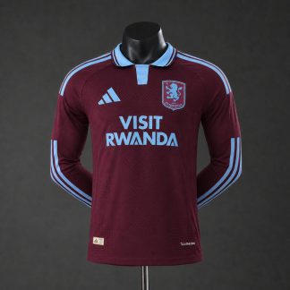 Aston Villa Hemmatröja 2026/27 Vinröd Långärmad Herr Fotbollströja Spelarversion