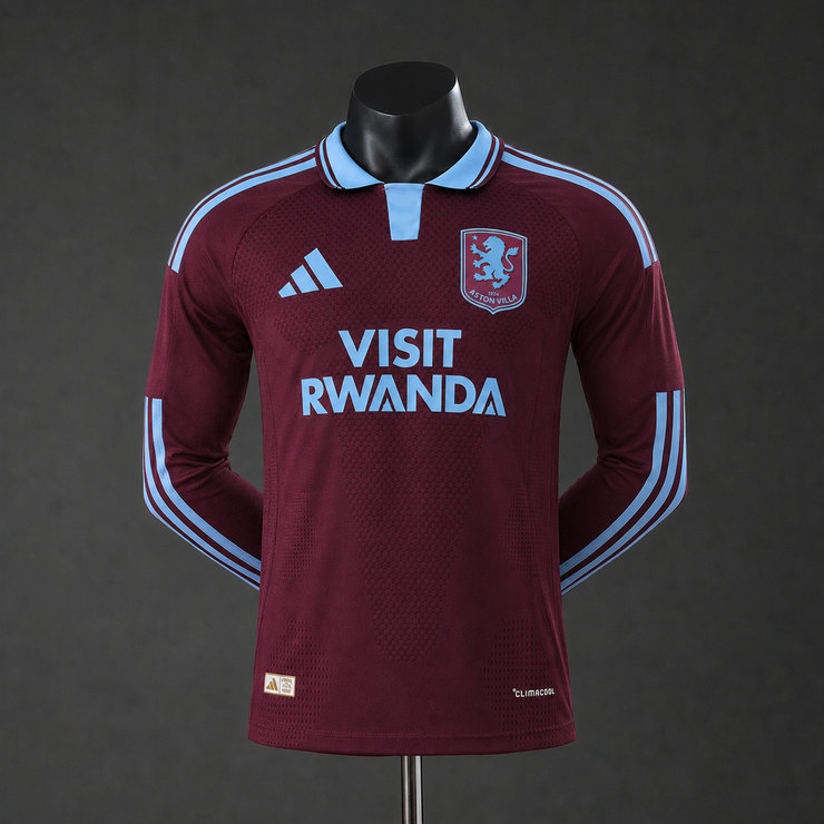 Aston Villa Hemmatröja 2026/27 Vinröd Långärmad Herr Fotbollströja Spelarversion