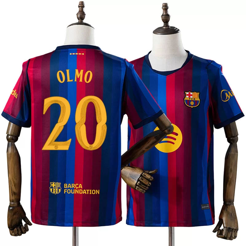 Barcelona 2026/27 Dani Olmo 20 Hemmatröja Herr Blå och Röd Fotbollströja
