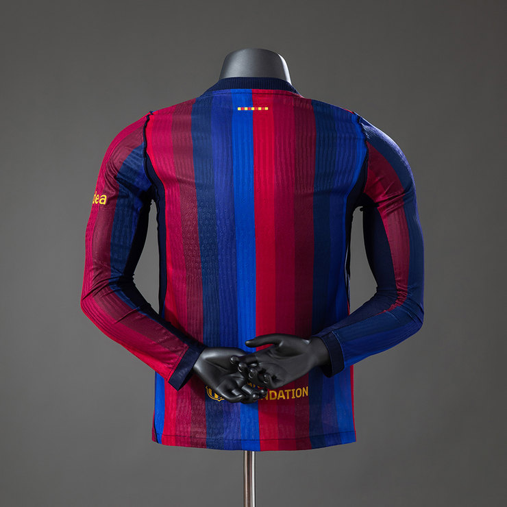Barcelona 2026/27 Hemmatröja Herr Spelarversion Långärmad Fotbollströja