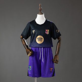Barcelona x Kobe Bryant 2026/27 Bortaställ Barn Svart Lila med Shorts