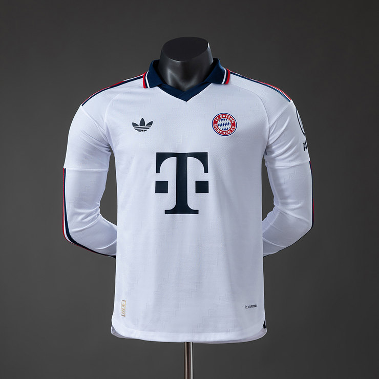Bayern München 2026/27 Bortatröja Långärmad Spelarversion Fotbollströja Herr