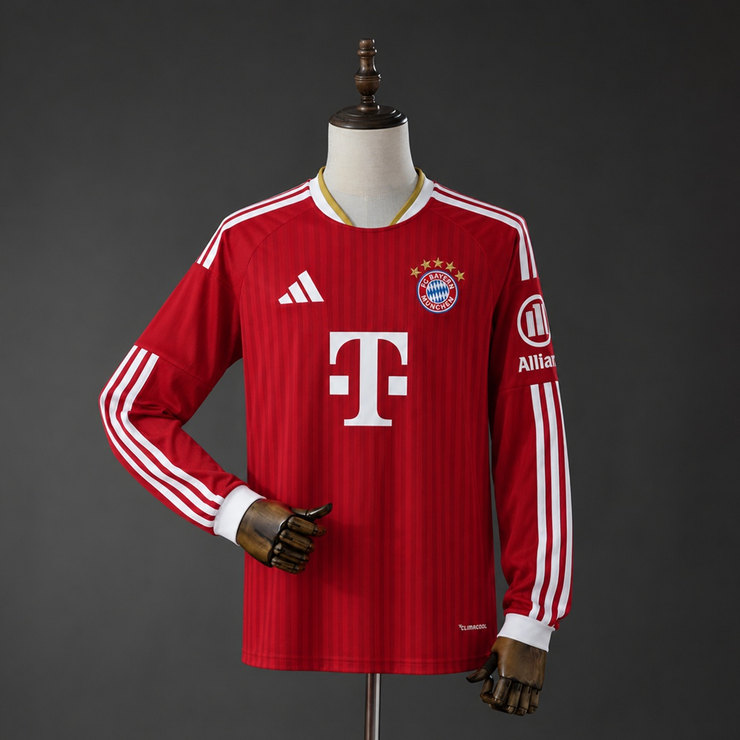 Bayern München 2026/27 Hemmatröja Herr Långärmad Röd och Vit