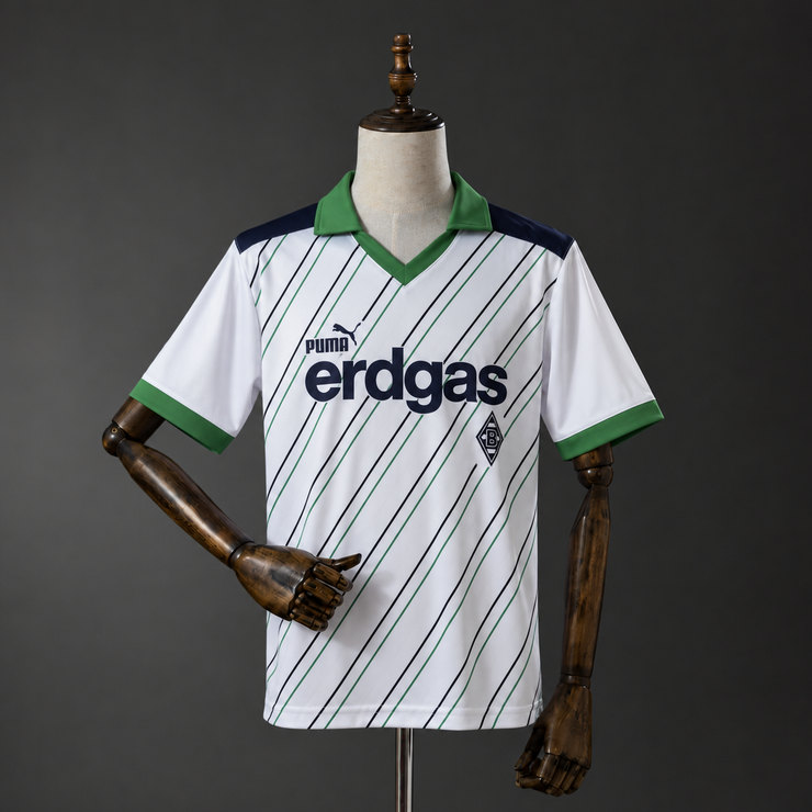 Borussia Mönchengladbach 1986 Hemmatröja Herr Vit Retro Fotbollströja