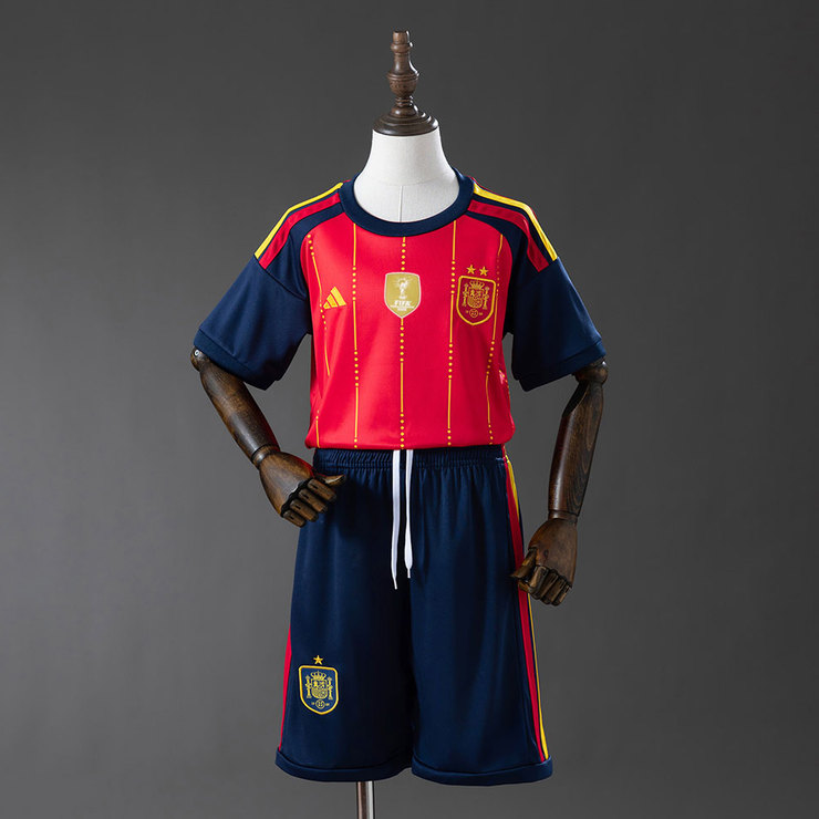 Champion Spanien VM 2026 Hemmaställ Barn Kortärmad med Shorts