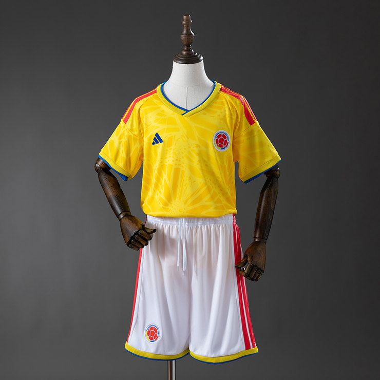 Colombia VM 2026 Hemmaställ Barn Gul med Shorts