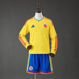 Colombia VM 2026 Hemmaställ Barn Långärmat Gult och Blått med Shorts