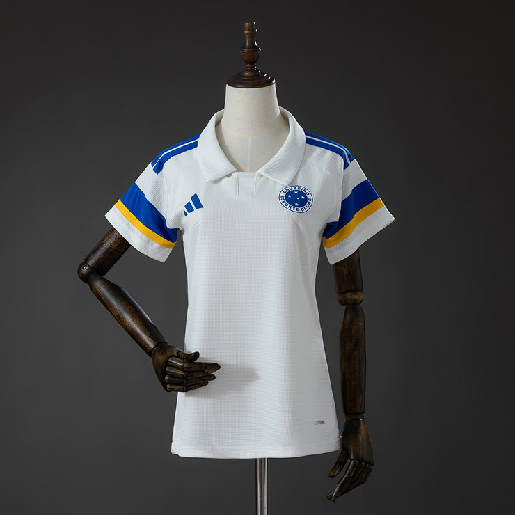Cruzeiro 2026/27 Tredjetröja Dam Vit Blå och Gul Fotbollströja