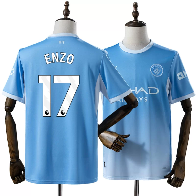 Enzo Fernández 17 Manchester City 2026/27 Hemmatröja Herr Blå Fotbollströja