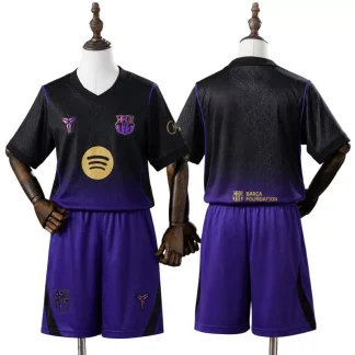 FC Barcelona 2026/27 Bortaställ Barn Svart och Lila med Shorts