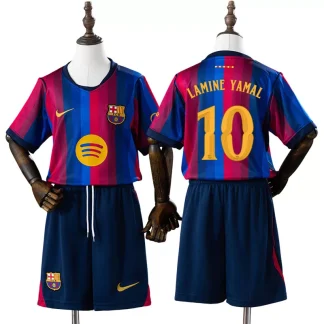 FC Barcelona 2026/27 Lamine Yamal 10 Hemmaställ Barn Blå och Röd med Shorts