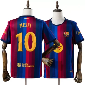 FC Barcelona 2026/27 Lionel Messi 10 Hemmatröja Herr Blå och Röd Fotbollströja