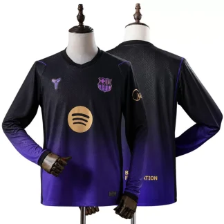 FC Barcelona 2026/27 Mamba Bortatröja Herr Långärmad Svart och Lila Fotbollströja