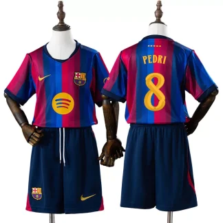 FC Barcelona 2026/27 Pedri 8 Hemmaställ Barn Blå och Röd med Shorts
