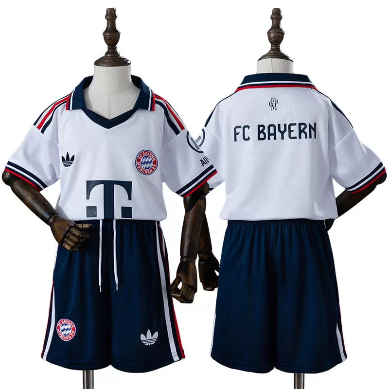 FC Bayern München 2026/27 Bortaställ Barn Vit med Shorts