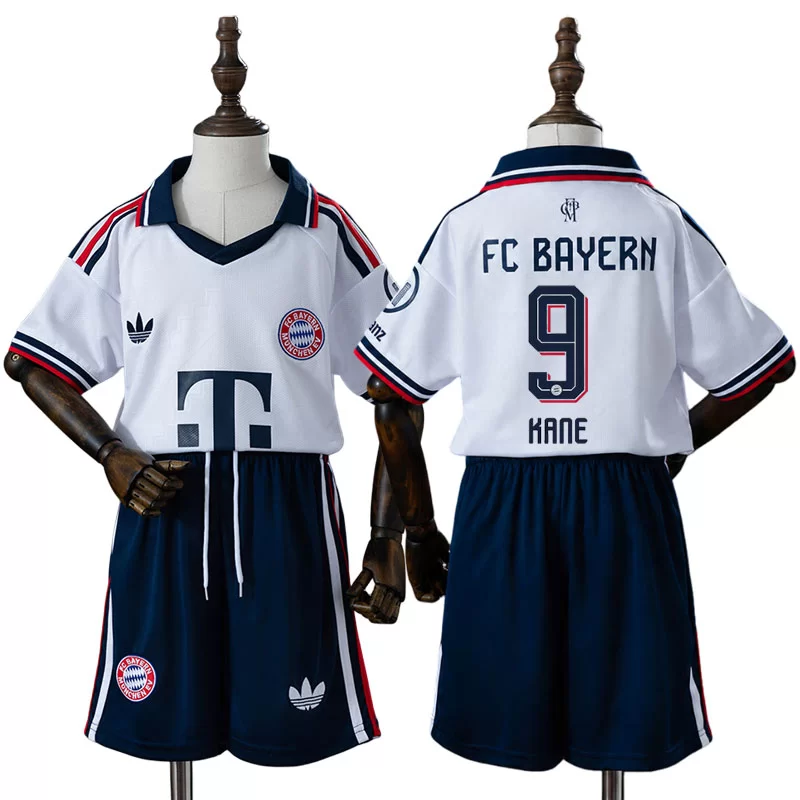 FC Bayern München 2026/27 Harry Kane 9 Bortaställ Barn Vit med Shorts
