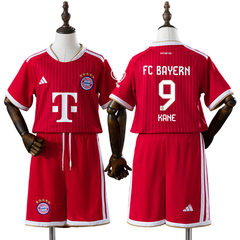 FC Bayern München 2026/27 Harry Kane 9 Hemmaställ Barn Röd med Shorts