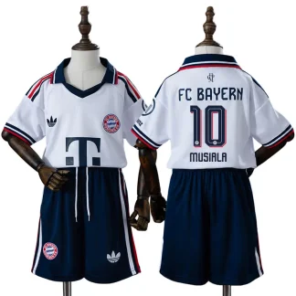 FC Bayern München 2026/27 Jamal Musiala 10 Bortaställ Barn Vit med Shorts