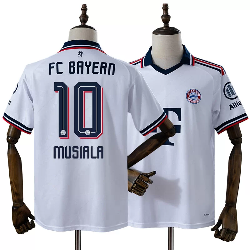 FC Bayern München 2026/27 Jamal Musiala 10 Bortatröja Herr Vit Fotbollströja