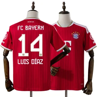 FC Bayern München 2026/27 Luis Díaz 14 Hemmatröja Herr Röd Fotbollströja