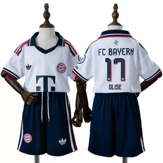 FC Bayern München 2026/27 Michael Olise 17 Bortaställ Barn Vit med Shorts