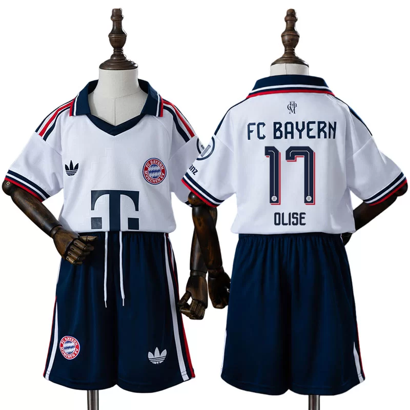 FC Bayern München 2026/27 Michael Olise 17 Bortaställ Barn Vit med Shorts