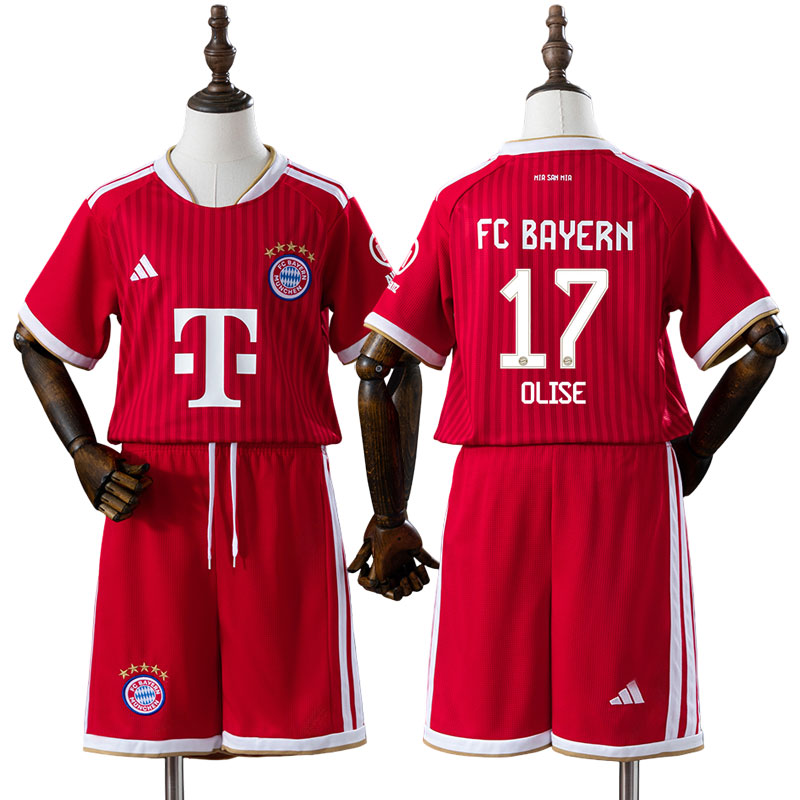FC Bayern München 2026/27 Michael Olise 17 Hemmaställ Barn Röd med Shorts