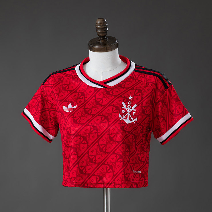 Flamengo 2026/27 Tredjetröja Dam Crop Top Röd Fotbollströja